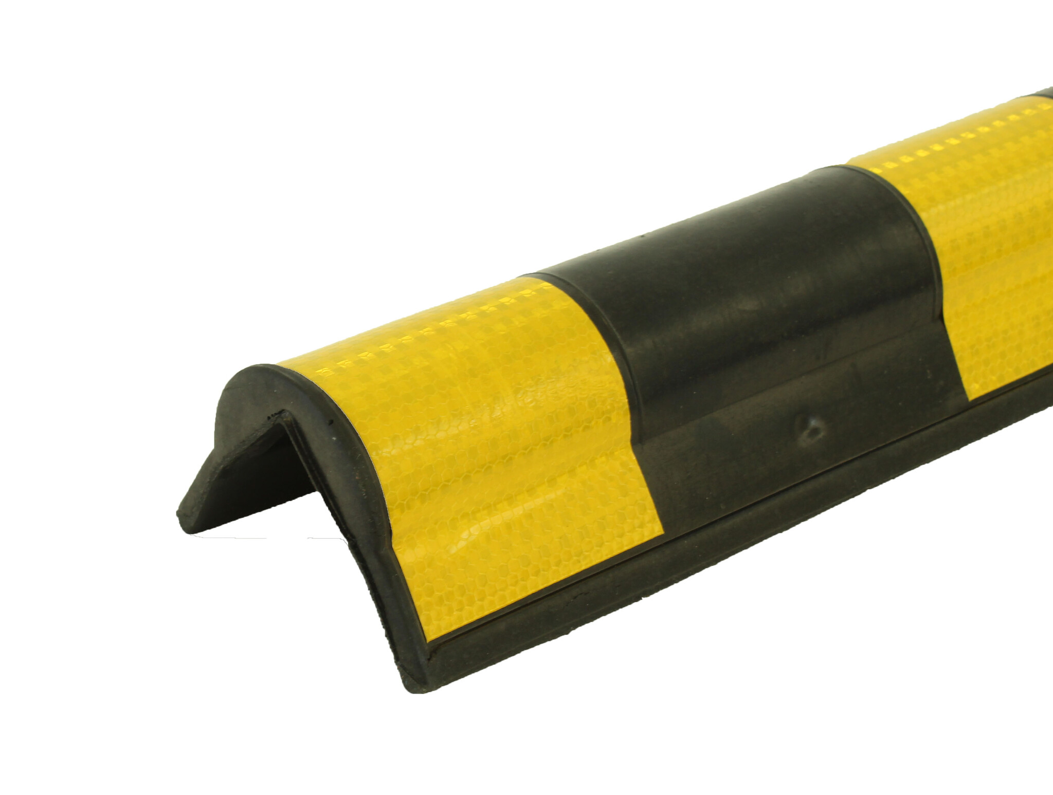 Rubber corner protector - rounded angle - yellow/black