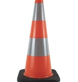 Verkeerskegel PU - 75 cm hoogte met zwarte voet + Klasse 2