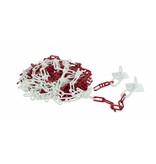 Red-white chain barrier 10 m x Ø 6 mm with pieces of chain
