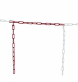 Rood-witte kunststof ketting 10 m x Ø 6 mm met hangende schakels