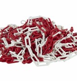 Signaling plastic chain red/white - 25 meters - Ø 6 mm