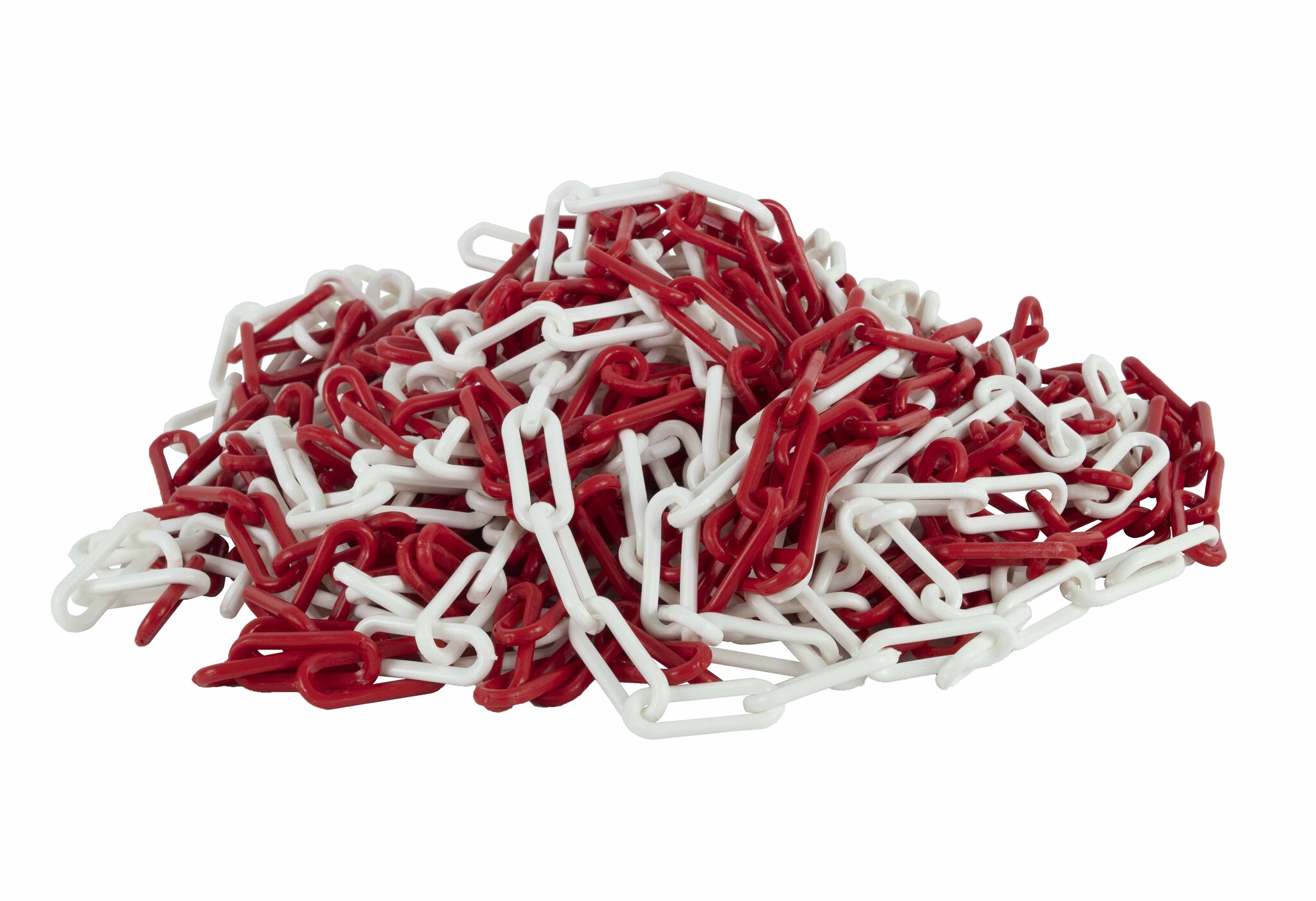 Signalisation chaîne en plastique rouge/blanc - 25 mètres- Ø 6 mm