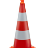 Eendelige verkeerskegel 75 cm SB 250 + volledig reflecterend RA2 Klasse 2