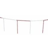 Barrière de chaîne rouge-blanc 5 m x Ø 6 mm avec morceaux de chaîne