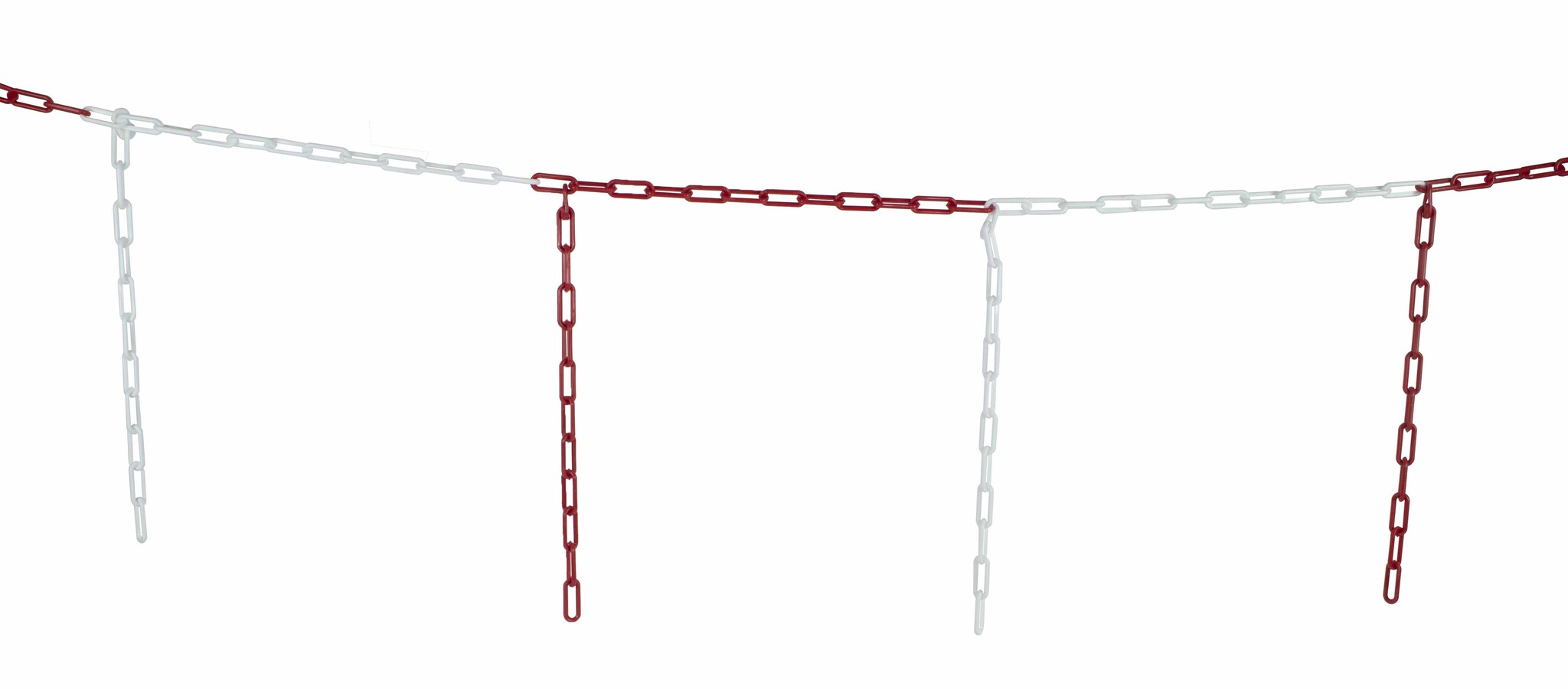 Red-white chain barrier 5 m x Ø 6 mm with pieces of chain