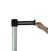 Aluminum post with belt color black / silver 3 m.