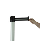 Mât en aluminium rétractable avec la couleur de la bande de barrière noir / argent 3 m.