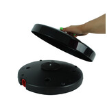 Alu paaltje met oprolbaar afzetlint kleur zwart / zilver 3 m.