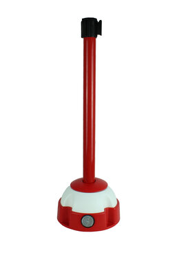 Red post with strap