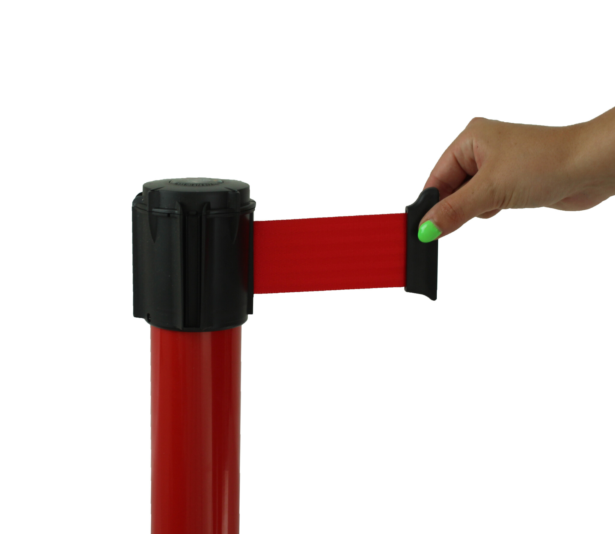 Red post with strap - 3m x 50mm