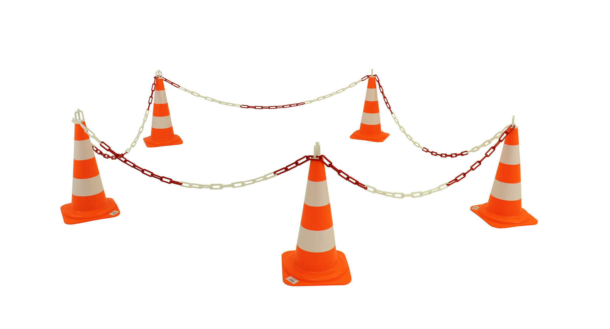 Set 5 Traffic cones (50 cm) and 7.5 m plastic chain (Ø 8mm)