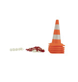 Ensemble de 5 cônes (50 cm) et 7.5 m chaine de signalisation (Ø 8mm)