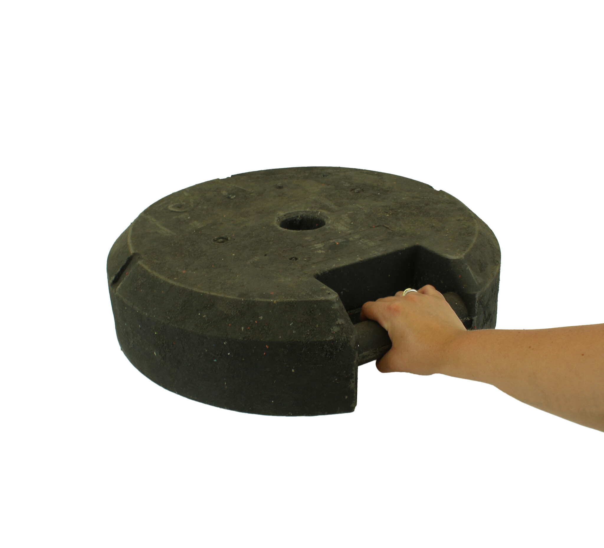 Rond voetstuk 25 kg uit gerecycleerde PVC 25 kg