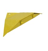 End piece traffic speed bump with teeth for one-way traffic