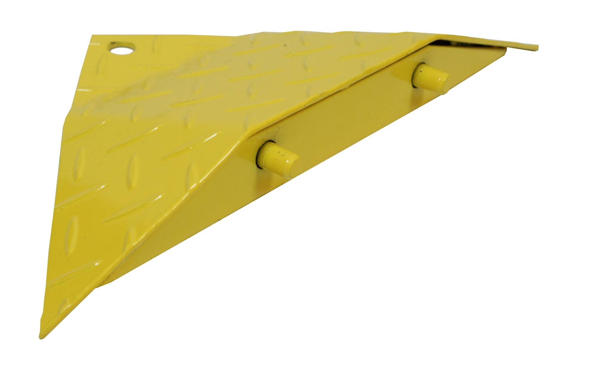 End piece traffic speed bump with teeth for one-way traffic