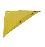 End piece traffic speed bump with teeth for one-way traffic