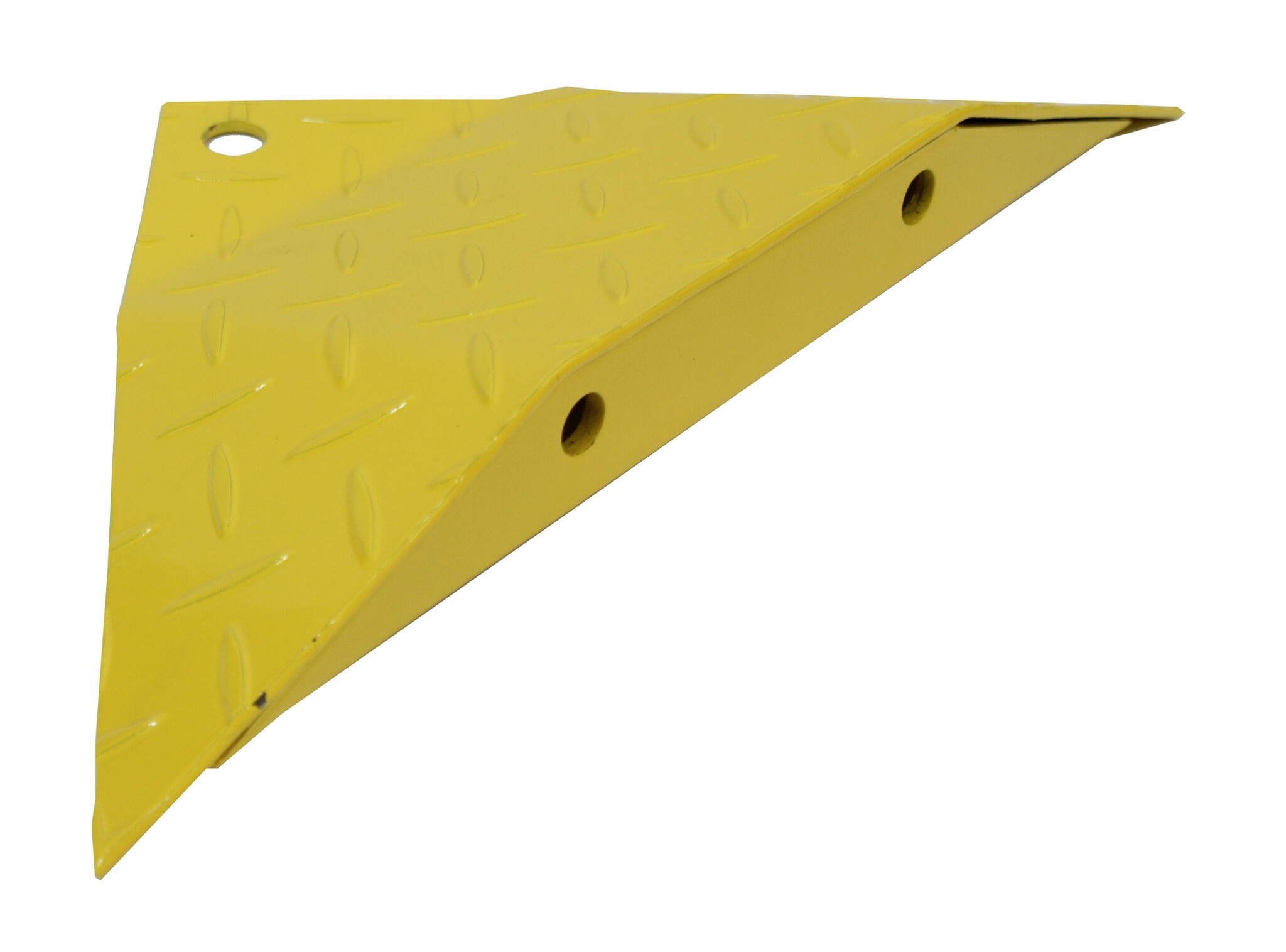 End piece traffic speed bump with teeth for one-way traffic