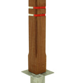 Anti-parking pole diamond top Azobe hardwood + 2 reflective strips - removable