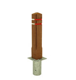 Diamantkoppaal Azobe hardhout + 2 reflecterende bandjes - uitneembaar