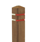 Anti-parking pole diamond top Azobe hardwood + 2 reflective strips - removable