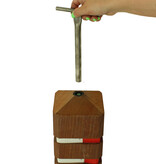 Anti-parking pole diamond top Azobe hardwood + 2 reflective strips - removable