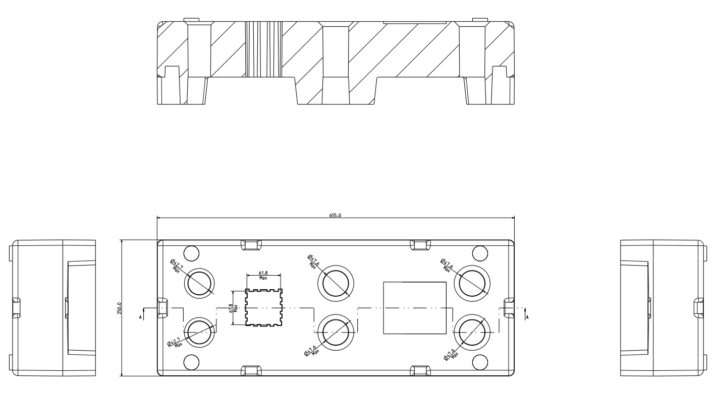 Construction fence base - 22 kg -  (HERAS) in recycled PVC