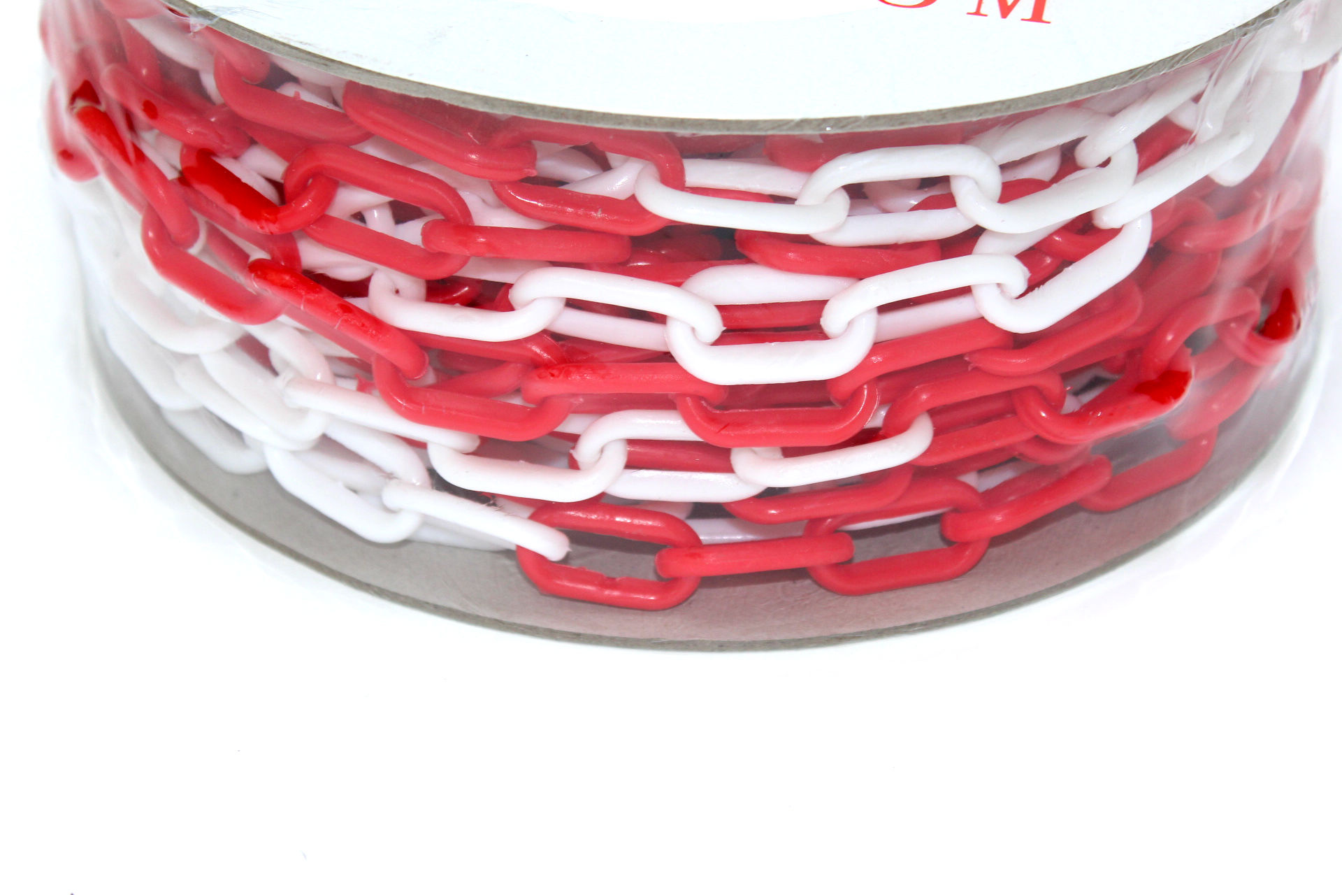 Chaîne de balisage en PVC - Ø 6 mm - 25 m rouge-blanc