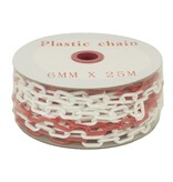 Chaîne de balisage en PVC - Ø 6 mm - 25 m rouge-blanc
