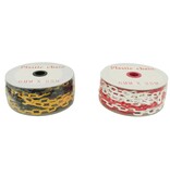 Chaîne de balisage en PVC - Ø 6 mm - 25 m rouge-blanc