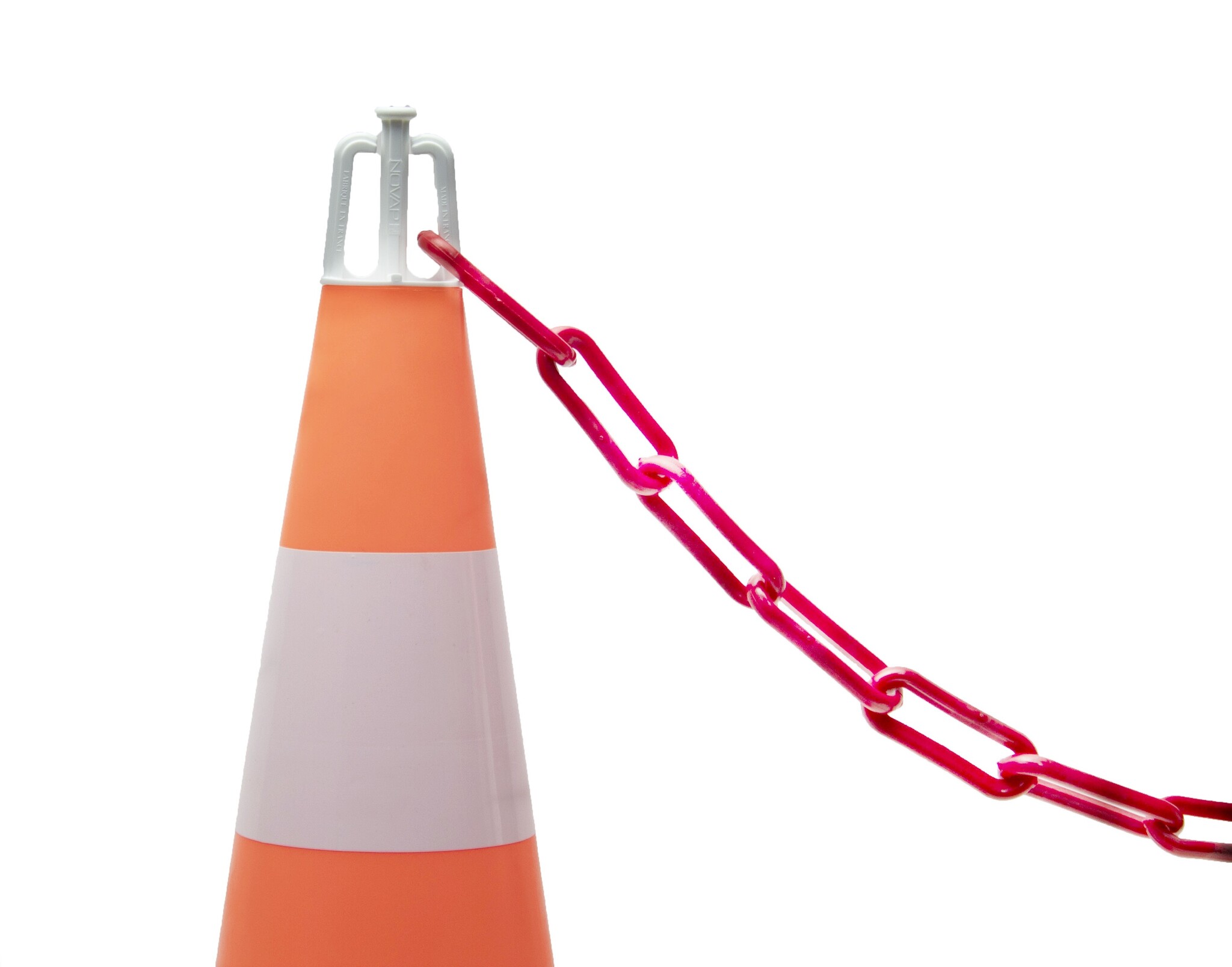 Chaîne de balisage en PVC - Ø 6 mm - 25 m rouge-blanc