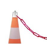 Kunststof ketting op rol  - Ø 8 mm - 25 m rood-wit