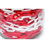 Chaîne de balisage en PVC - Ø 8 mm - 25 m rouge-blanc