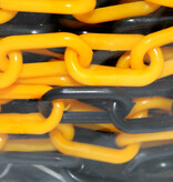Plastic chain on rail  -Ø 6 mm- 25 m black-yellow
