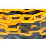 Plastic chain on rail  -Ø 6 mm- 25 m black-yellow