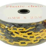 Kunststof ketting op rol  -Ø 6 mm- 25 m zwart-geel