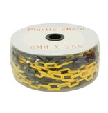 Plastic chain on rail  -Ø 6 mm- 25 m black-yellow
