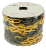 Chaîne de balisage en PVC -Ø 8 mm- 25 m noir-jaune