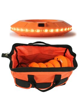 Set van 6 synchroniseerbare LED cone lights 360° oranje