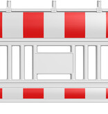 Barrière de chantier Euro Barrier - blanc-rouge - 1100 x 2100 mm
