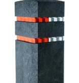 Diamantkoppaal uit  kunststof - zwart + 2 reflecterende bandjes
