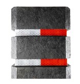 Bollard recycled PVC - black + 2 reflective strips