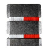 Potelet tête diamant PVC recyclé - noir + 2 bandes réfléchissantes