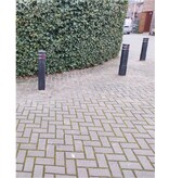 Potelet tête diamant PVC recyclé - noir + 2 bandes réfléchissantes