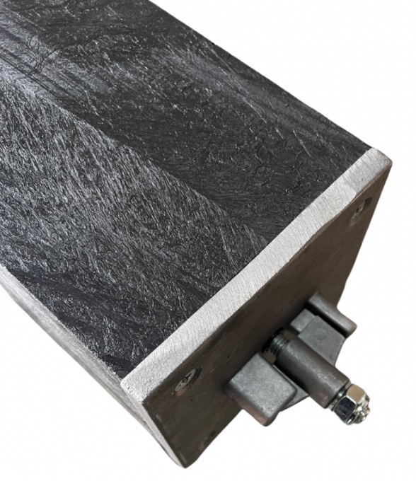 Potelet tête diamant PVC recyclé - noir + 2 bandes réfléchissantes - amovible