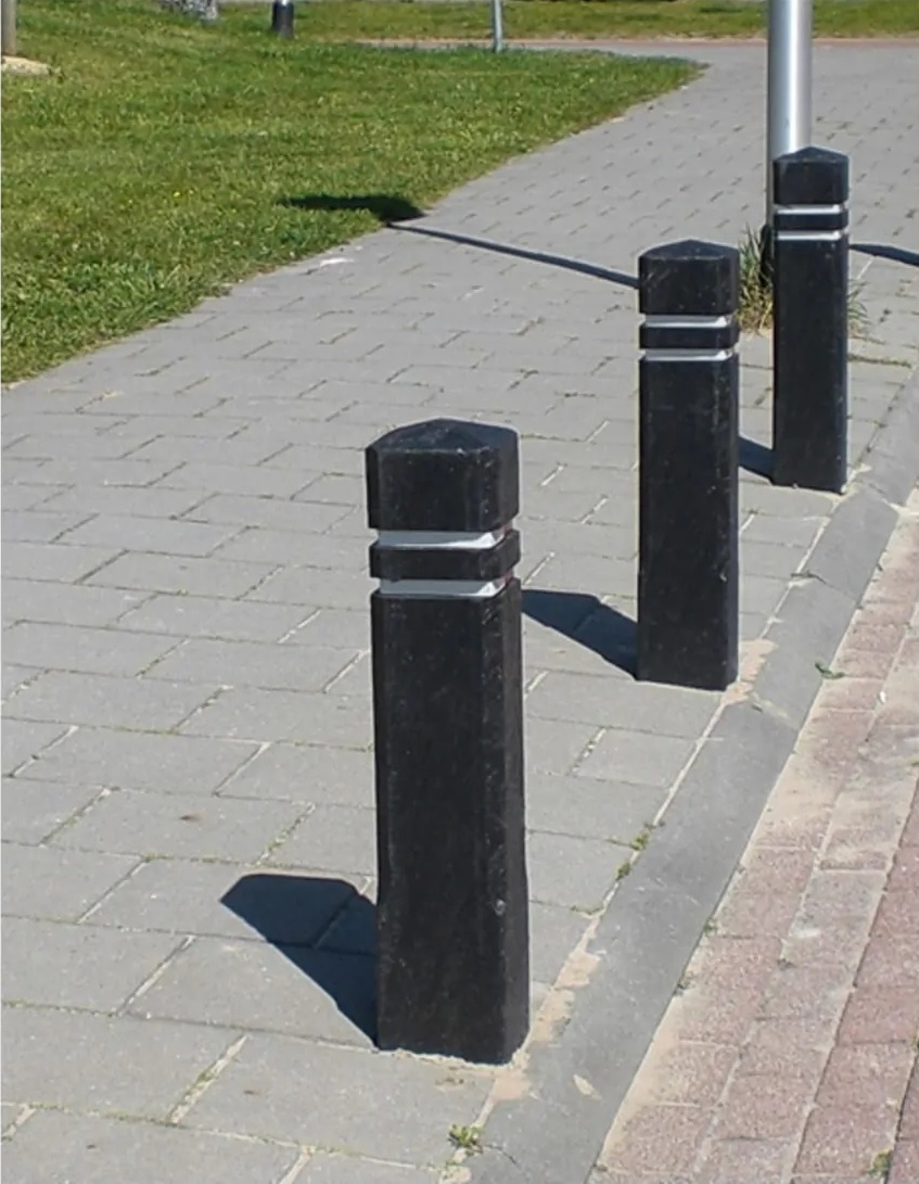 Diamantkoppaal uit  kunststof - zwart + 2 reflecterende bandjes - uitneembaar