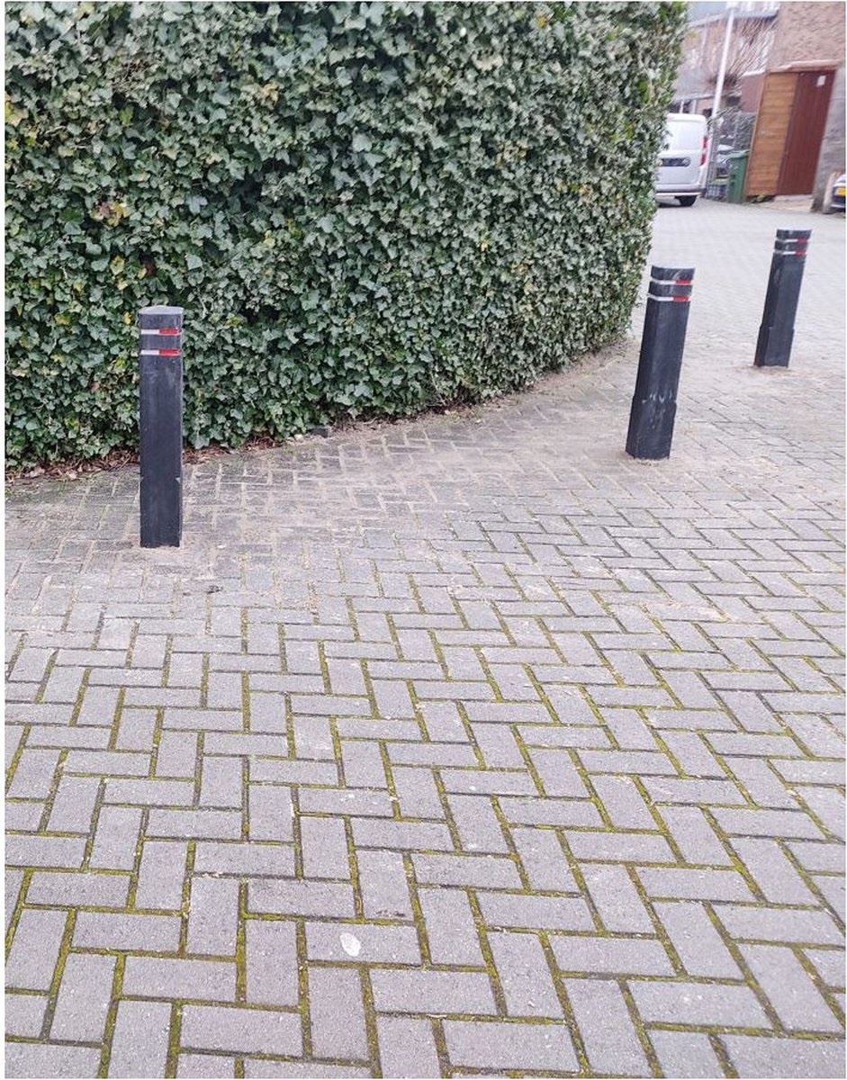 Diamantkoppaal uit  kunststof - zwart + 2 reflecterende bandjes - uitneembaar