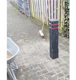 Diamantkoppaal uit  kunststof - zwart + 2 reflecterende bandjes - uitneembaar