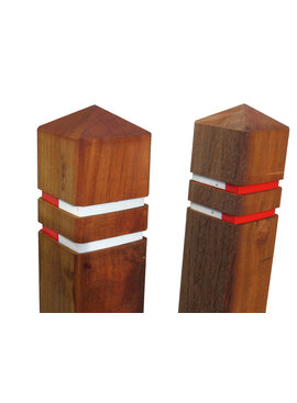 Potelet anti-stationnement bois Azobé tête diamant