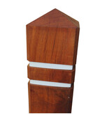 Anti-parking pole diamond top Azobe hardwood + 2 reflective strips