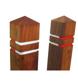 Diamantkoppaal Azobe hardhout + 2 reflecterende bandjes - uitneembaar